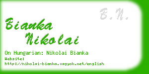 bianka nikolai business card